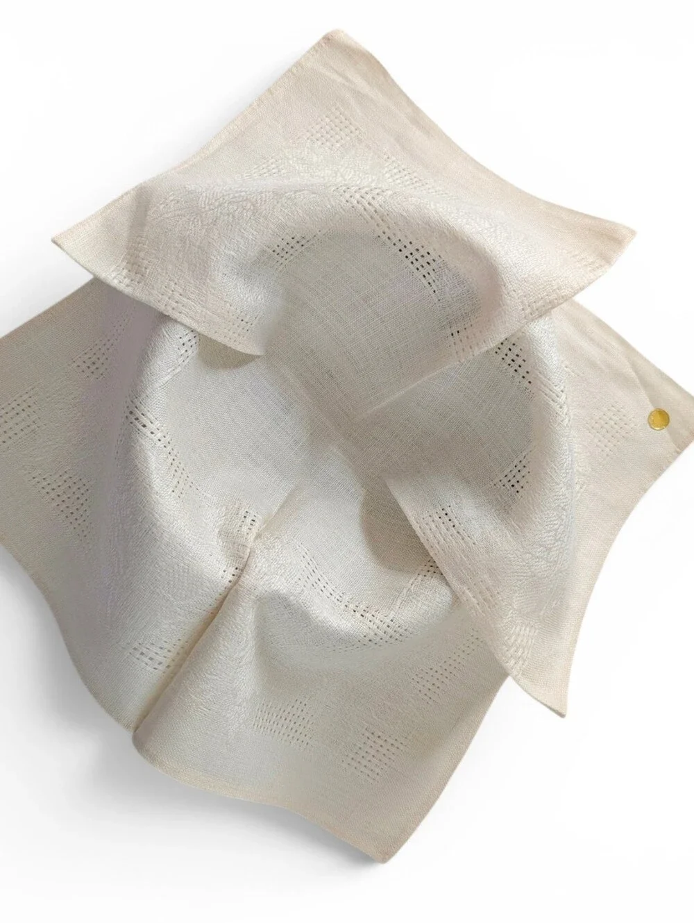 VINTAGE Belgian Linen Cloth Napkins Luxe Liner Woven Floral